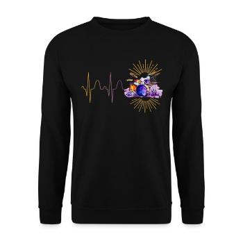 Drums Drummer Man Woman Heartbeat - Unisex Sweatshirt - black - Front - Alina (178cm) & Michal (187cm)