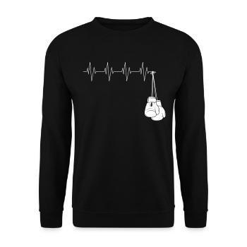Boxe Passion Homme Ou Femme Sport de Combat - Sweat-shirt Unisexe - noir - Devant - Alina (178cm) & Michal (187cm)