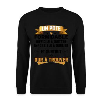 Un Pote Formidable Meilleur Copain Super Ami - Sweat-shirt Unisexe - noir - Devant - Alina (178cm) & Michal (187cm)