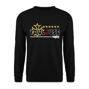 Rugby Toulouse 6 Etoiles 6 Succès Homme Femme - Sweat-shirt Unisexe - noir - Devant - Alina (178cm) & Michal (187cm)