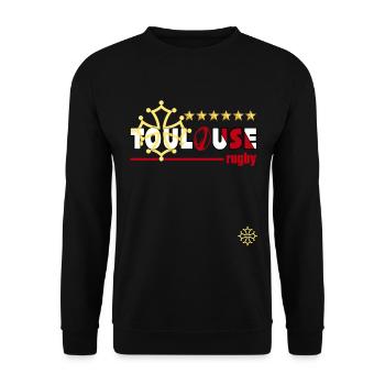 Rugby Toulouse Homme Supporter Stade 6 Etoiles - Unisex Sweatshirt - black - Front - Alina (178cm) & Michal (187cm)