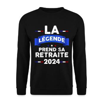La Légende Prend Sa retraite 2024 Bleu Blanc Rouge - Sweat-shirt Unisexe - noir - Devant - Alina (178cm) & Michal (187cm)