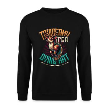 Taxidermy It's A Dying Art Deer Motif - Unisex Sweatshirt - black - Front - Alina (178cm) & Michal (187cm)