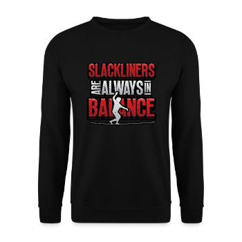 Slackliners Are Always In Balance - Unisex Sweatshirt - black - Front - Alina (178cm) & Michal (187cm)