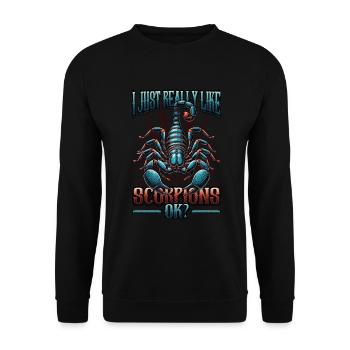 I just like scorpions - Unisex Sweatshirt - black - Front - Alina (178cm) & Michal (187cm)