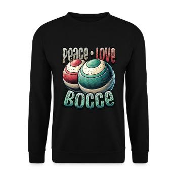 Peace Love Boccia - Éventails de Boccia Style Vintage - Sweat-shirt Unisexe - noir - Devant - Alina (178cm) & Michal (187cm)