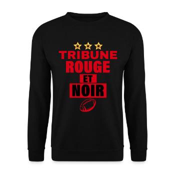 Rugby Toulon Supporter Tribune Noir Et Rouge Homme - Unisex Pullover - Schwarz - Vorne - Alina (178cm) & Michal (187cm)