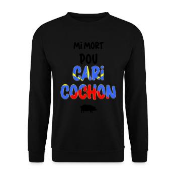 Réunion Island Flag Kreolische Küche Curry Schwein - Unisex Pullover - Schwarz - Vorne - Alina (178cm) & Michal (187cm)