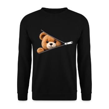 Cute Bear Sweetness and Charm Child Woman Man - Unisex Sweatshirt - black - Front - Alina (178cm) & Michal (187cm)