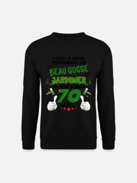 Mann Gärtner 70 Jahre alter gutaussehender Vater im Ruhestand - Unisex Pullover - Schwarz