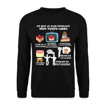 Pâtisserie Homme Et Femme Collègue Papa Maman - Sweat-shirt Unisexe - noir - Devant - Alina (178cm) & Michal (187cm)