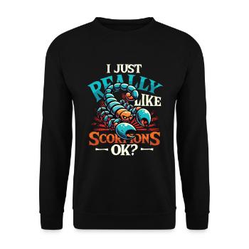 Ich Mag Einfach Skorpione - Unisex Pullover - Schwarz - Vorne - Alina (178cm) & Michal (187cm)