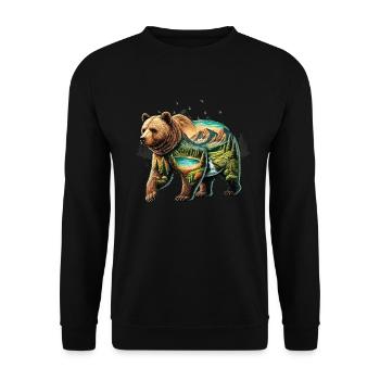 Wilderness Inside the Bear Retro Vintage - Unisex Sweatshirt - black - Front - Alina (178cm) & Michal (187cm)