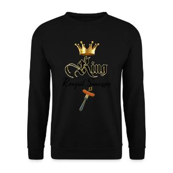 König Rougail Würstchen La Réunion Insel - Unisex Pullover - Schwarz - Vorne - Alina (178cm) & Michal (187cm)