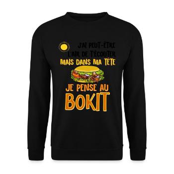 Guadeloupe Bokit Cuisine Antilles Nostalgia Men - Unisex Sweatshirt - black - Front - Alina (178cm) & Michal (187cm)