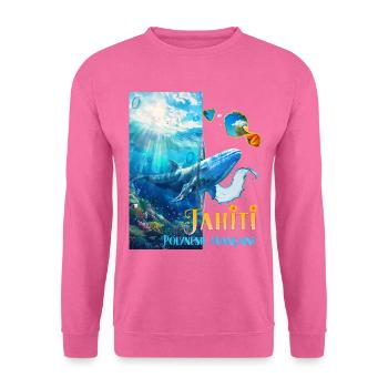 Tahiti Hinano Polynésie Française Baleine Hibiscus - Sweat-shirt Unisexe - rose - Devant