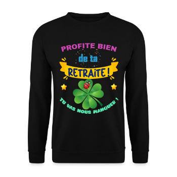 Work colleague Retirement Man Woman - Unisex Sweatshirt - black - Front - Alina (178cm) & Michal (187cm)