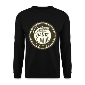 High quality co-worker male or female - Unisex Sweatshirt - black - Front - Alina (178cm) & Michal (187cm)