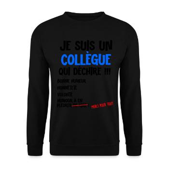 Amazing Man Work Co-worker - Unisex Sweatshirt - black - Front - Alina (178cm) & Michal (187cm)