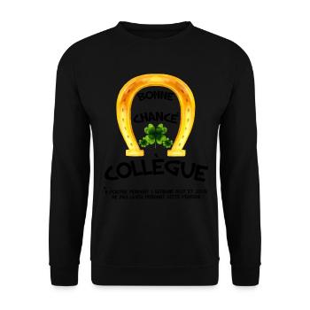 Good Luck Clover Colleague Great Start - Unisex Sweatshirt - black - Front - Alina (178cm) & Michal (187cm)