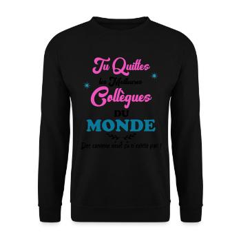 Best Female Retirement Colleague in the World - Unisex Sweatshirt - black - Front - Alina (178cm) & Michal (187cm)