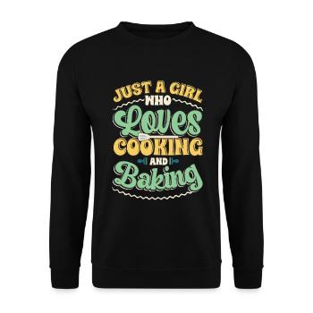 Une fille qui aime cuisiner et faire de la pâtisserie - Sweat-shirt Unisexe - noir - Devant - Alina (178cm) & Michal (187cm)
