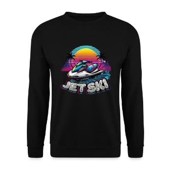 Jet Ski Adventure Retro Summer - Unisex Sweatshirt - black - Front - Alina (178cm) & Michal (187cm)