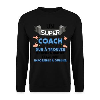A Super Coach Super message Male Trainer - Unisex Sweatshirt - black - Front - Alina (178cm) & Michal (187cm)