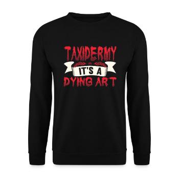 Taxidermy It's A Dying Art Deer Motif - Unisex Sweatshirt - black - Front - Alina (178cm) & Michal (187cm)