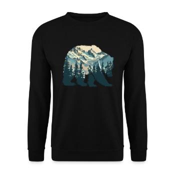 Wilderness Inside the Bear Retro Vintage - Unisex Sweatshirt - black - Front - Alina (178cm) & Michal (187cm)