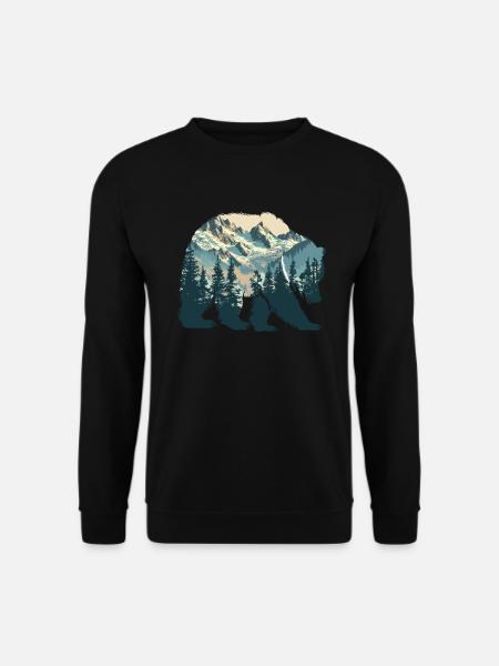 Wildnis im Inneren des Bären Retro Vintage - Unisex Pullover - Schwarz