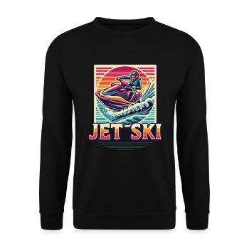Jet Ski Adventure Retro Summer - Unisex Sweatshirt - black - Front - Alina (178cm) & Michal (187cm)