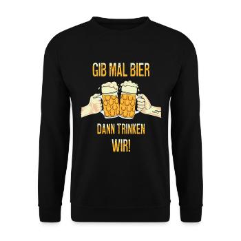 Give it a beer - Unisex Sweatshirt - black - Front - Alina (178cm) & Michal (187cm)