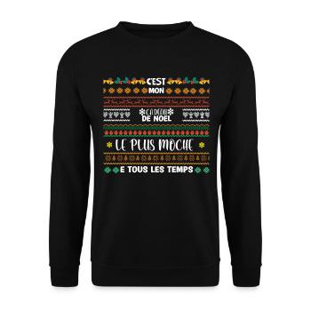 c'est mon cadeau de Noël le plus moche - Sweat-shirt Unisexe - noir - Devant - Alina (178cm) & Michal (187cm)