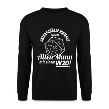 Pen and Paper W20 Spielleiter Geschenk - Unisex Pullover - Schwarz - Vorne - Alina (178cm) & Michal (187cm)