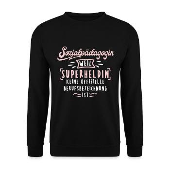 Sozialpädagogin Soziale Arbeit Sozialpädagogik - Unisex Pullover - Schwarz - Vorne - Alina (178cm) & Michal (187cm)