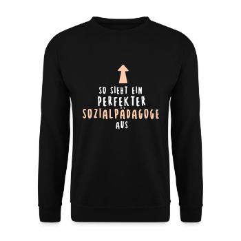 Sozialpädagoge Soziale Arbeit Sozialpädagogik - Unisex Pullover - Schwarz - Vorne - Alina (178cm) & Michal (187cm)