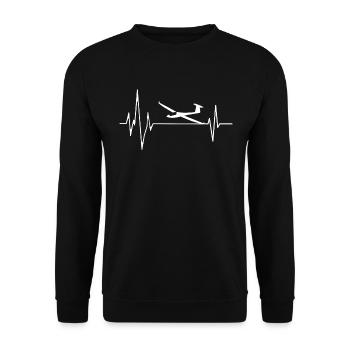 Planeur Pouls Coeur Heartbeat - Sweat-shirt Unisexe - noir - Devant - Alina (178cm) & Michal (187cm)