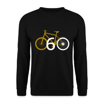 60 60. sechzig Geburtstag Fahrrad Geschenk - Unisex Pullover - Schwarz - Vorne - Alina (178cm) & Michal (187cm)
