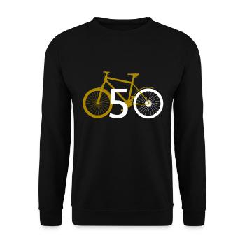 50ème cadeau vélo 50ème cinquantième anniversaire - Sweat-shirt Unisexe - noir - Devant - Alina (178cm) & Michal (187cm)