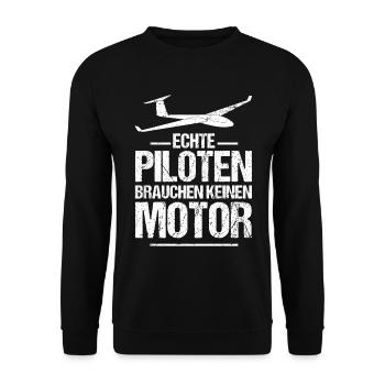 Segelflugzeug Segelflieger Segelflug Geschenk - Unisex Pullover - Schwarz - Vorne - Alina (178cm) & Michal (187cm)