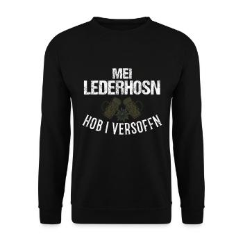 Tracht Volksfest Bier Lustig Geschenk - Unisex Pullover - Schwarz - Vorne - Alina (178cm) & Michal (187cm)