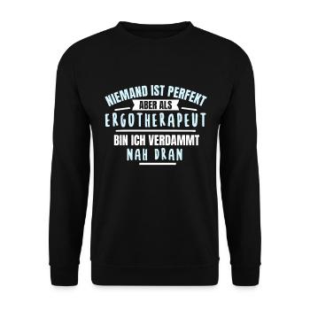 Ergotherapeut Ergotherapeutin Geschenk Fun Lustig - Unisex Pullover - Schwarz - Vorne - Alina (178cm) & Michal (187cm)