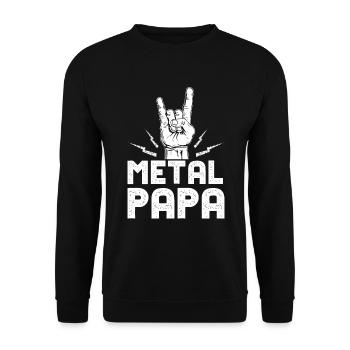 Cadeau drôle de papa de fourche Pommes en métal noir de mort - Sweat-shirt Unisexe - noir - Devant - Alina (178cm) & Michal (187cm)