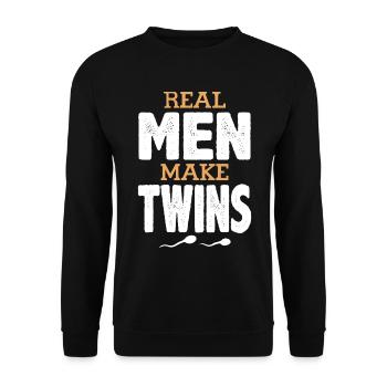 Les vrais hommes font des jumeaux - Sweat-shirt Unisexe - noir - Devant - Alina (178cm) & Michal (187cm)