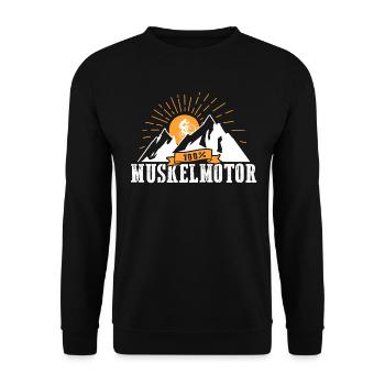 100% Muskelmotor Anti Pedelec und Anti E-Bike - Unisex Pullover - Schwarz - Vorne - Alina (178cm) & Michal (187cm)