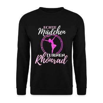Rhönrad - Unisex Pullover - Schwarz - Vorne - Alina (178cm) & Michal (187cm)