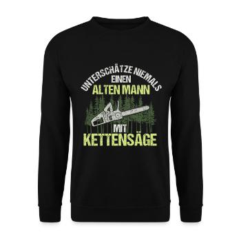 Brennholz Axt Holz Machen - Unisex Pullover - Schwarz - Vorne - Alina (178cm) & Michal (187cm)