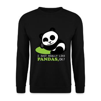 panda - Unisex Sweatshirt - black - Front - Alina (178cm) & Michal (187cm)