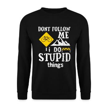 Mountainbiker Mountainbike Mountainbiken Geschenk - Unisex Pullover - Schwarz - Vorne - Alina (178cm) & Michal (187cm)